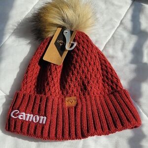 Callaway Red Knit Beanie with Pom
